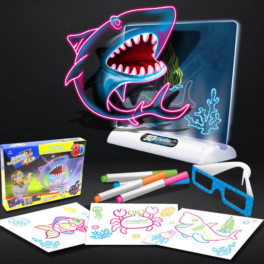 “Pizarra mágica 3D de dibujo con luces LED. Pad de dibujo educativo para niños, ideal para pintar, crear y desarrollar la imaginación. Un regalo creativo perfecto.”