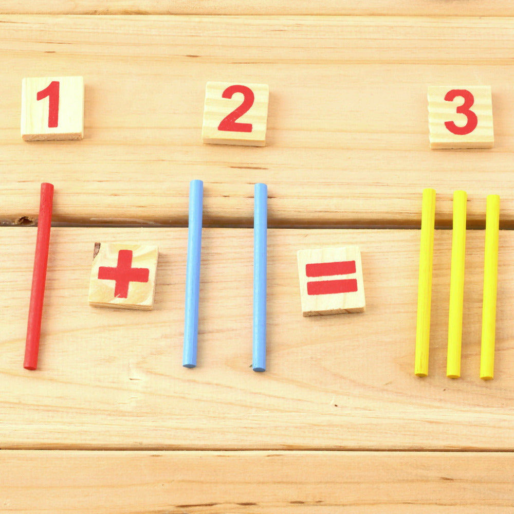 “Varillas de conteo Montessori de madera – Juguete educativo de matemáticas y colores para niños”