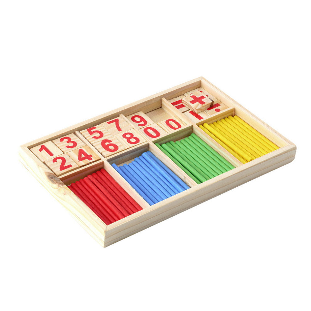 “Varillas de conteo Montessori de madera – Juguete educativo de matemáticas y colores para niños”