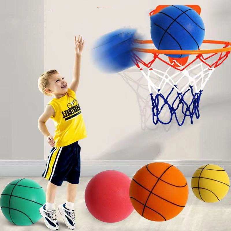 “Balón de baloncesto suave y silencioso de espuma — Juguete deportivo para niños, ideal para jugar en interiores.”